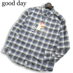 【新品 未使用】 good day グッドデイ 秋冬★ 長袖 ボタンダウン チェック フランネル シャツ Sz.M メンズ