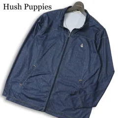 Hush Puppies ハッシュパピー 通年 ロゴ刺繍★ デニムライク プリント ジップ ブルゾン ジャケット Sz.L メンズのサムネイル