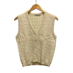 アクアスキュータム AQUASCUTUM ベスト ノースリーブ Vネック 無地 ウール A952301 9 アイボリー