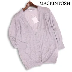 【新品 未使用】 MACKINTOSH マッキントッシュ 春夏★ ニット カーディガン Sz.38 レディース グレーのサムネイル