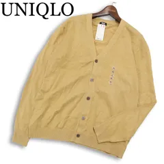 【新品 未使用】 UNIQLO ユニクロ 春夏 麻★ リネン Vネック ニット カーディガン 羽織り Sz.XL メンズ 大きいサイズ