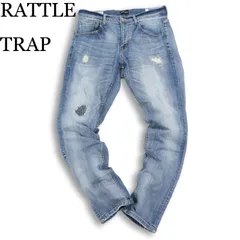 RATTLE TRAP メンズビギ ダメージ&リペア加工★ ストレッチ スリムフィット ストレート デニム パンツ ジーンズ Sz.L メンズのサムネイル