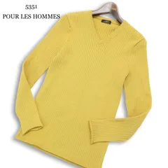 5351 POUR LES HOMMES 5351プールオム 通年★ Vネック リブ ニット セーター カットソー 日本製 Sz.46 メンズのサムネイル