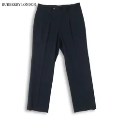 BURBERRY LONDON バーバリー ロンドン 通年★ タック テーパード パンツ スラックス 日本製 Sz.82 メンズ 紺 ネイビーのサムネイル