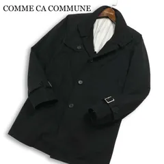 COMME CA COMMUNE コムサ コミューン 通年 背抜き★ スプリング シングル トレンチ コート 日本製 Sz.L メンズ 黒のサムネイル