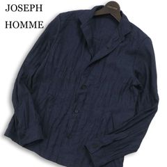 JOSEPH HOMME ジョセフ オム 通年★ シワ加工 シャツ ジャケット Sz.46 メンズ 紺 ネイビー