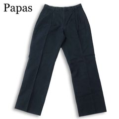 麻混 Papas パパス タックパンツ ワイド グレー メンズ L - メルカリ