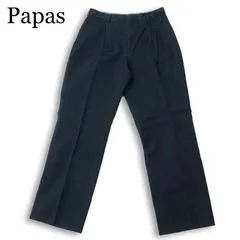 Papas パパス 通年★ タック ワイド ダック スラックス パンツ 日本製 Sz.M メンズ 紺 ネイビーのサムネイル