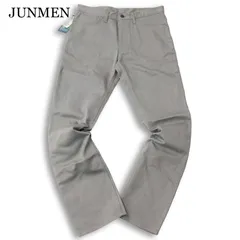 未使用★ JUNMEN ジュンメン 通年★ ストレッチ ヘリンボーン パンツ Sz.L メンズ 灰 グレーのサムネイル