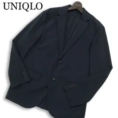 UNIQLO ユニクロ 通年 SLIM FIT 感動ジャケット★ アンコン テーラード ジャケット Sz.XL メンズ ネイビー 大きいサイズ