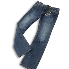 【新品 未使用】 RUSS-K ラスケー 通年 ダメージ加工★ ブーツカット デニム パンツ ジーンズ Sz.88 メンズ