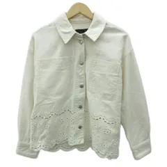 ザラ ZARA デニムジャケット Gジャン ジージャン ミドル丈 上着 S 白 ホワイト 刺繍 /SM44 ■GY58