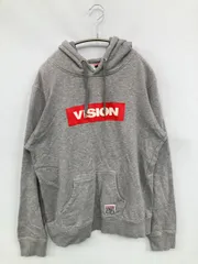 VISION STREET WEAR ヴィジョンストリートウェア パーカー L グレー スウェット プルオーバー 長袖 前面プリント ブランドロゴ