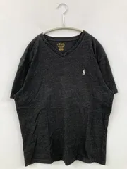 Polo Ralph Lauren ポロラルフローレン Tシャツ/カットソー M グレー 無地 ワンポイント ブランドロゴ ミドル丈 半袖 Vネック