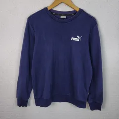PUMA プーマ スウェット ロゴプリント ネイビー Sサイズ メンズ 古着 スポーツMIX ストリート