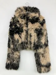 SPIRALGIRL スパイラルガール ブルゾン F ベージュ フェイクファー その他総柄 ショート丈 フードなし ボタン留め