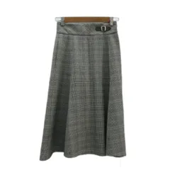 アーバンリサーチ URBAN RESEARCH フレアスカート ロング丈 36 グレー グレンチェック柄 /SM13 ■GY63
