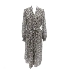 クミキョク 組曲 KUMIKYOKU ワンピース 2 グレー系 小花柄 バンドカラー 長袖 /TZ ■GY60