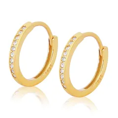 【新品】 alivaluxe ピアス レディース フープピアス リング フープ 金属アレルギー対応 リングピアス モアサナイト 人気 女性 誕生日プレゼント 記念日 (ゴールド) 1