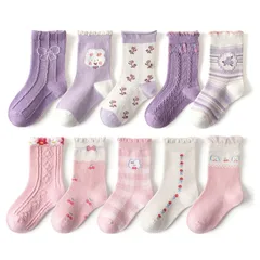 【新品】 [HAYAHARU] 可愛い キッズ 靴下 子供 10足セット カラフル くつした 女の子 スポーツソックス 男の子 スクールソックス 綿 柔らかい 通園通学 抗菌