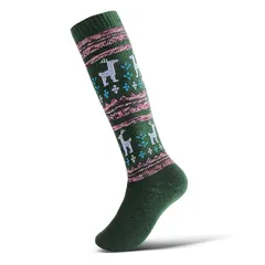 【新品】 [レロコ] スキーソックス キッズ ジュニア スノーボードソックス ハイソックス 厚手 雪 靴下 長い 小学生 グリーン 1足（緑S 1足） 1