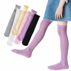 【新品】 [LIANFOR] キッズ 靴下 キッズ ニーハイソックス 女の子 靴下 ガールズ ハイソックス フォーマル 3足セット 夏 薄手メッシュハイソックス 入学式 卒業式 発表会 靴下(1/白+パープル+ピンク,L/8～12歳) 0