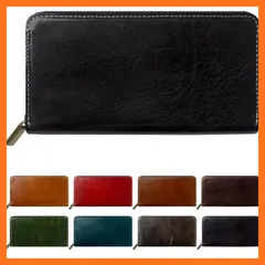 【新品】 [leo&aoi] 長財布 イタリア産 本革 ダグラスレザー 財布 ラウンドファスナー ウォレット ロングウォレット カード収納 小銭入れ 革 牛革 タンニン鞣し ダグラス レザー ブラック 0