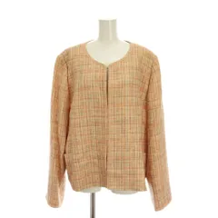 アリスバーリー Aylesbury ツイードジャケット ノーカラー リネン混 アウター EL ピンクベージュ /YM ■GY61