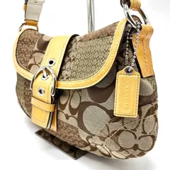 【良品】 coach y2k SOHO signature canvas patchwork handbag shoulder brown belt unisex コーチ ソーホー ハンドバッグ