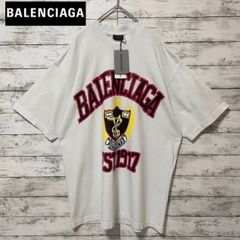 バレンシアガ 23SS カレッジロゴ Tシャツ ダメージ加工 オーバーサイズ
