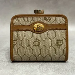 Christian Dior クリスチャンディオール トロッター がま口 コインケース 小銭入れ コンパクトケース レザー ベージュ ブラウン CDロゴ ゴールド金具 レディース ヴィンテージ Made in France Dior トロッター柄