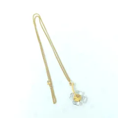 スワロフスキー クローバーモチーフ ゴールドカラー ネックレス