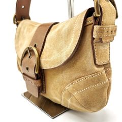 美品 COACH チェック スエード バッグ アクセサリーポーチ Vintage