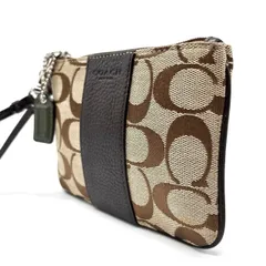 【美品】 coach signature canvas  leather porch y2k ladies  brown beige コーチ ポーチ