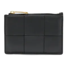 BOTTEGA VENETA ボッテガ ヴェネタ ボッテガベネタ カセット マキシイントレチャート キーポーチ コインケース レザー ブラック 黒 750070VCQC48425