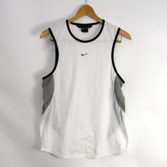 ナイキ タンクトップ ノースリーブ シャツ トップス スポーツウエア メンズ Mサイズ 白×グレー NIKE 【中古】