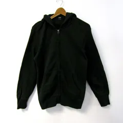 ユニクロ パーカー トップス ジップアップ 長袖 スウェット メンズ Lサイズ グリーン UNIQLO 【中古】