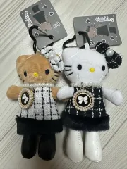 セット) ハローキティ ぬいぐるみ キーホルダー ツイード ドレス