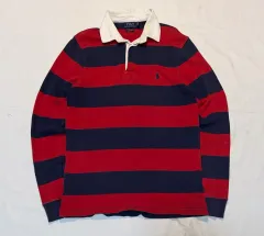 ポロラルフローレン ロングスリーブ ラグビーシャツ ネイビー レッド