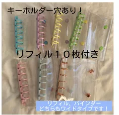 A7 シール帳 透明 シール 推し活 韓国 ６穴 ピンク クリアバインダー　ワイド