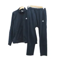 アディダス adidas スポーツウエア ジャージ セットアップ 上下 ジャケット スタンドカラー ミドル丈 パンツ イージー ロング丈 ライン OT 紺 ネイビー /HO32 ■ECD001