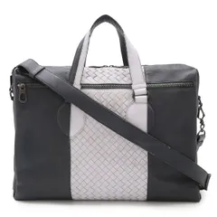 BOTTEGA VENETA ボッテガ ヴェネタ ボッテガベネタ イントレチャート ブリーフケース 2WAY ショルダーバッグ レザー ブラック グレー 368061