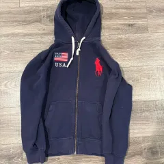 ポロラルフローレン ビックポニー USA 星条旗 フード ジップアップ