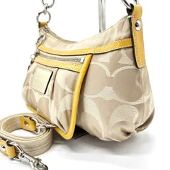 【良品】 coach 2way y2k poppy signature canvas shoulderbag handbag beige unisex コーチ 2way ショルダーバッグ