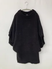 LE CIEL BLEU ルシェルブルー ニット/セーター 38 ブラック ボア 無地 ミドル丈 長袖 クルーネック(丸首)