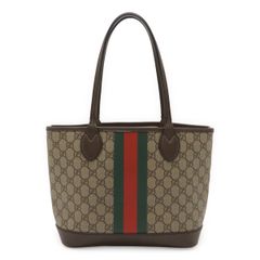 GUCCI グッチ オフィディア GG ミディアム トートバッグ ショルダーバッグ セミショルダー PVC レザー ベージュ モカブラウン 茶 631685