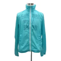 ディーゼル DIESEL ナイロンジャケット ミドル丈 M 水色 ロゴプリント スタンドカラー フード付き /MA7 ■GY58