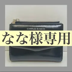 良品💛 CHARLES＆KEITH チャールズ＆キース ／ ウォレット ／ フロントポケット ／ フェイクレザー ／ Rahel ／ ブラック・黒 ／ 二つ折り財布 ／プレゼント ／ 運気上昇 ／ ブランド財布 ／ メンズ ／ レディース