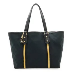 GUCCI グッチ GGキャンバス シェリーライン トートバッグ ショルダーバッグ 肩掛け ブラック 黒 イエロー 黄 チャーム付き 139260