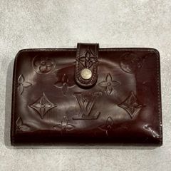 LOUIS VUITTON ルイヴィトン ヴェルニ モノグラム 型押し エナメル レザー がま口 二つ折り財布 コンパクトウォレット ヴィエノワ　アマラント レディース 財布 ウォレット 小銭入れ カードケース